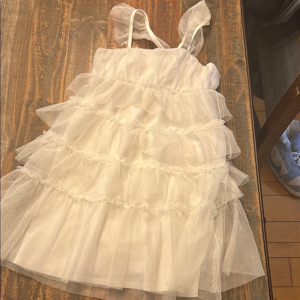 Show Me Your MuMu White Layered Kids Formal Dress